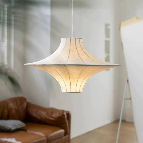 Minimalist wabi sabi silk chandelier with integrated LED