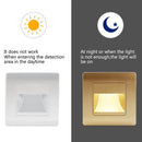 =(K)= 4Pcs Led Stair Light PIR Sensor Wall Light 110V 220V Recessed Footlight Corridor Step Lamp Motion Wall Home Lighting