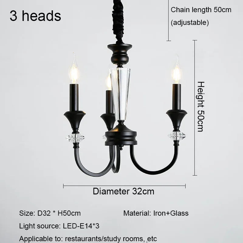 Retro luxury American style crystal chandelier - vue 9 sur 10
