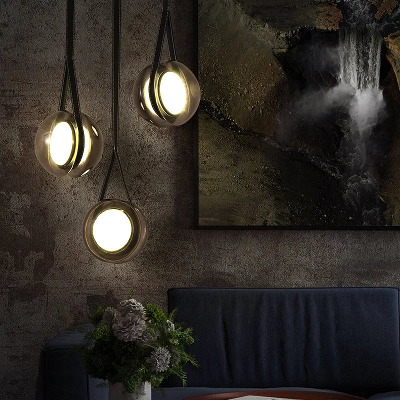 Creative yoyo Nordic glass chandelier for modern decor - vue 3 sur 9