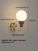 Retro glass and wood pendant lamp for an elegant interior