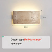 Wabi-sabi waterproof LED wall light for outdoor garden