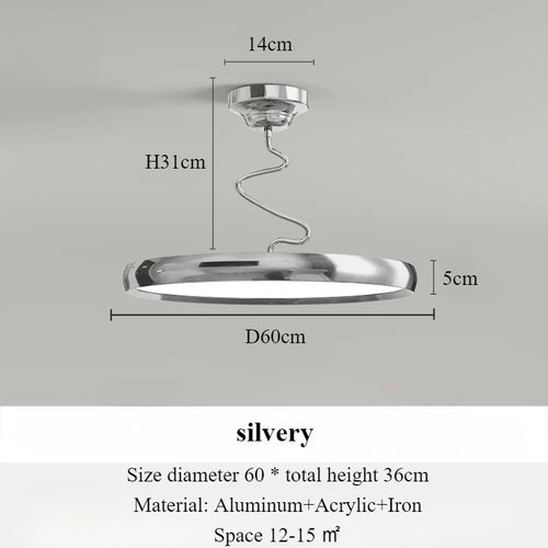 Modern minimalist Nordic aluminium chandelier with LED lights - vue 13 sur 18