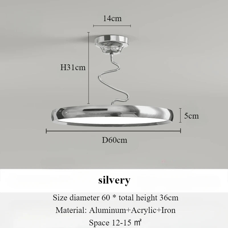 Modern minimalist Nordic aluminium chandelier with LED lights - vue 12 sur 18