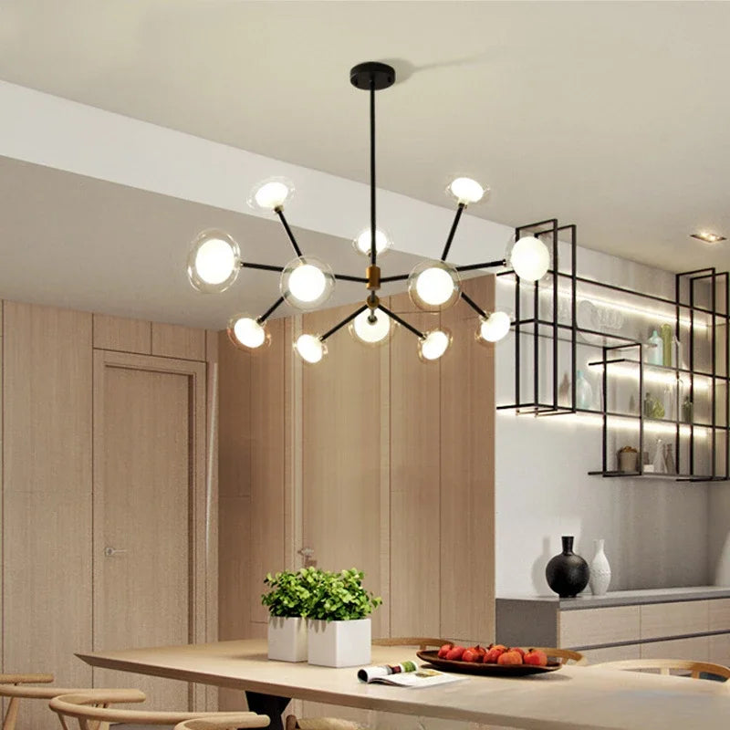 Nordic resin and glass pendant light for modern decor