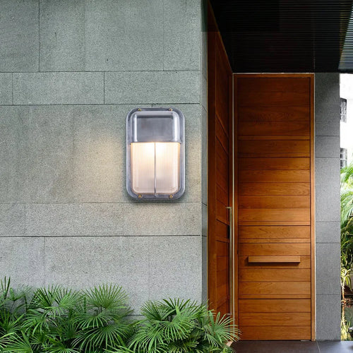 Retro waterproof LED wall light in aluminium for outdoor and indoor use - vue 4 sur 15
