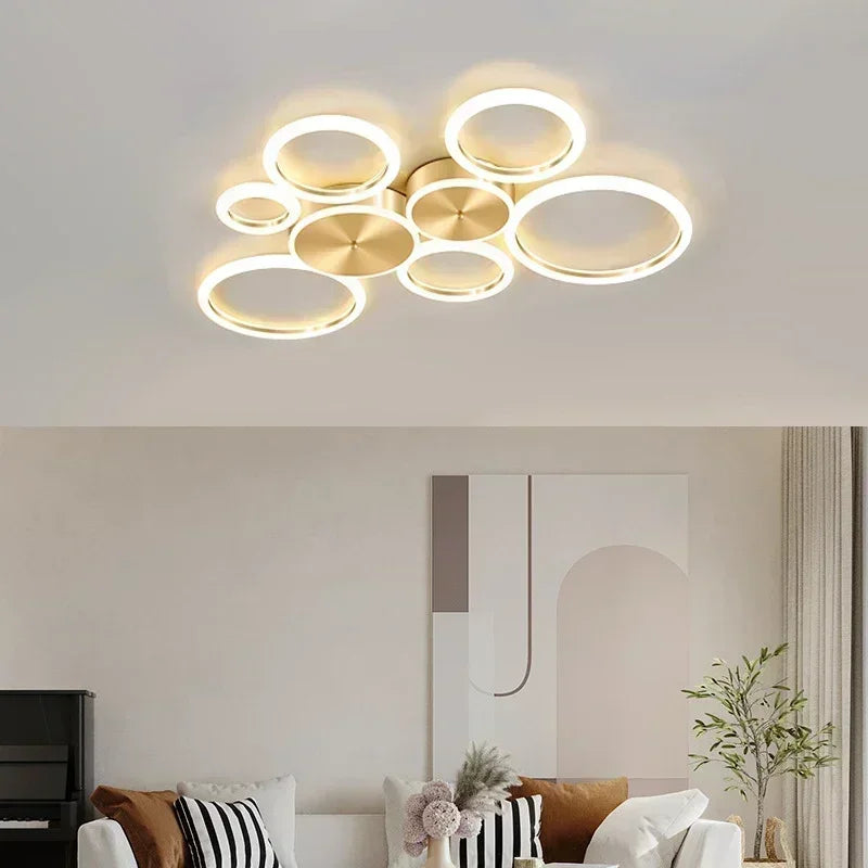 Modern aluminium chandelier with LED lights for interiors