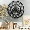 retro wooden wall clock industrial style for artistic decoration