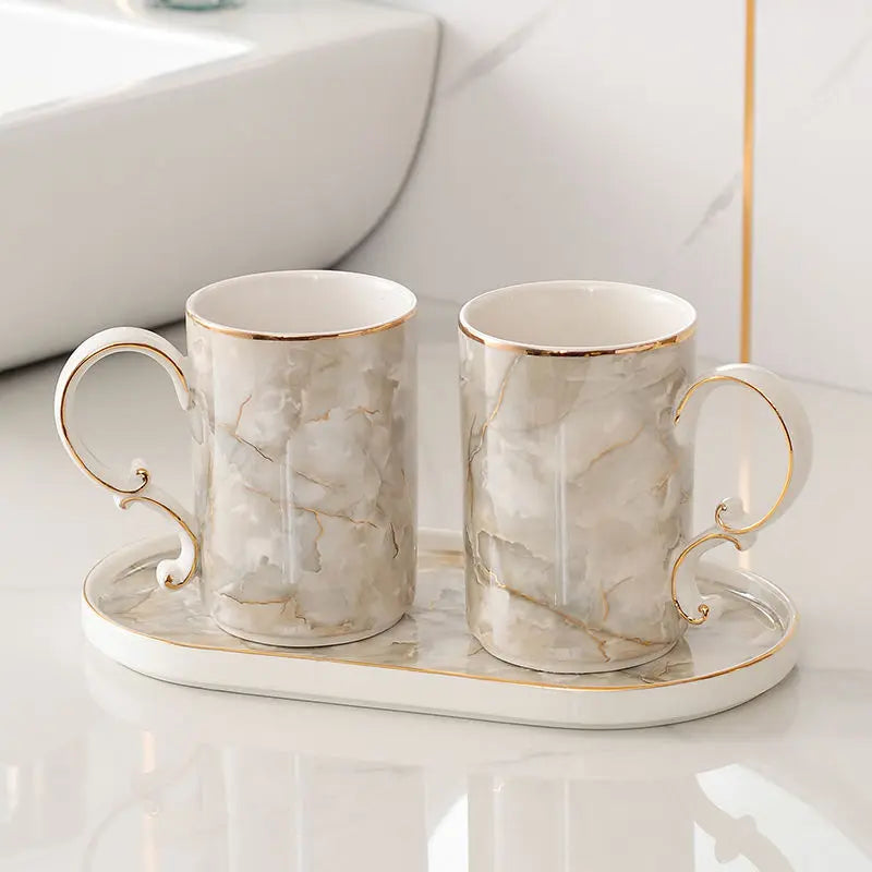 decorative and practical marbled ceramic bathroom accessories - vue 13 sur 18