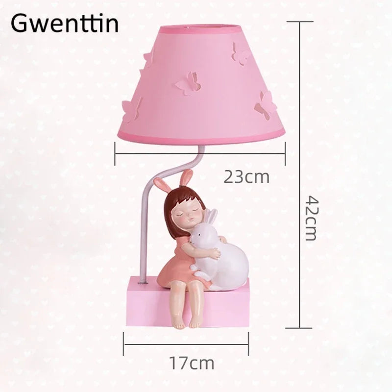 Butterfly rabbit table lamp modern decoration for bedroom