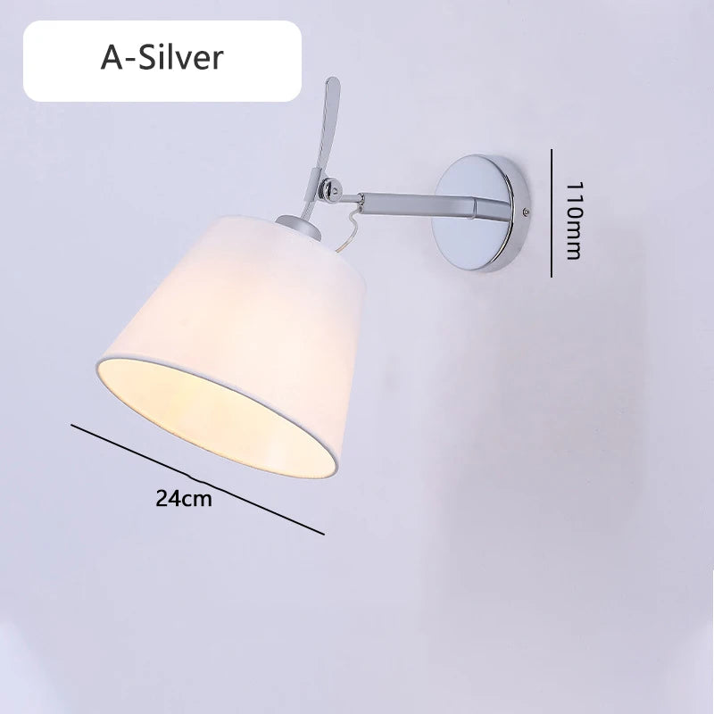 Nordic industrial foldable wall light with long swing arm - vue 11 sur 11