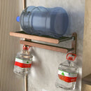 Wood and aluminium wall-mounted towel rack and shower accessories organiser