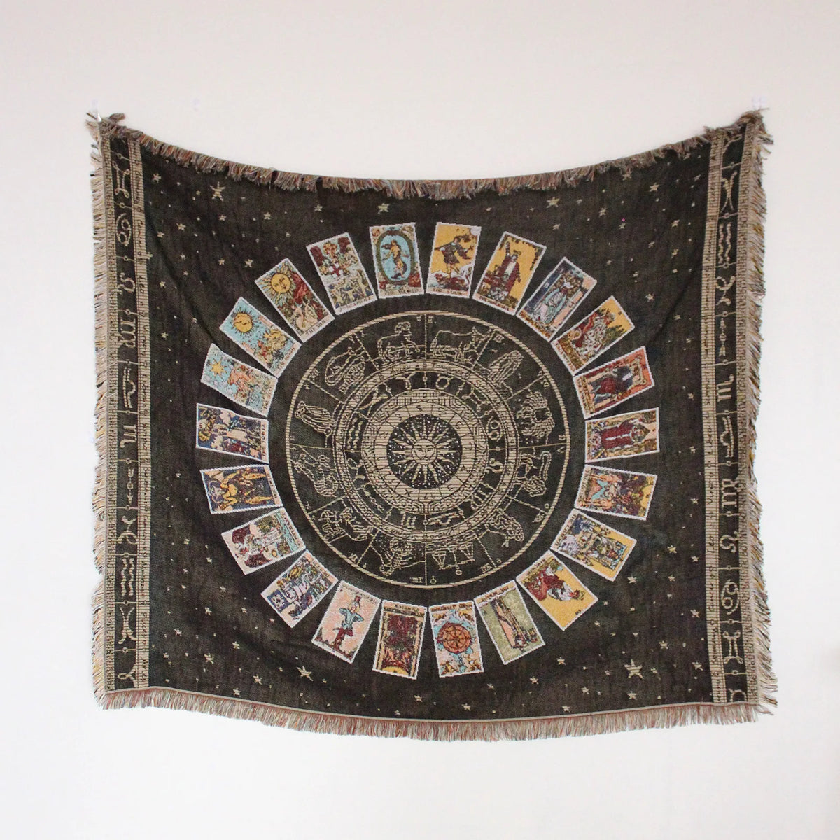 Bohemian landscape throw for sofa, lounge and picnic