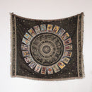 Bohemian landscape motif throw blanket for sofa