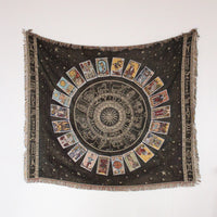 Bohemian landscape motif throw blanket for sofa
