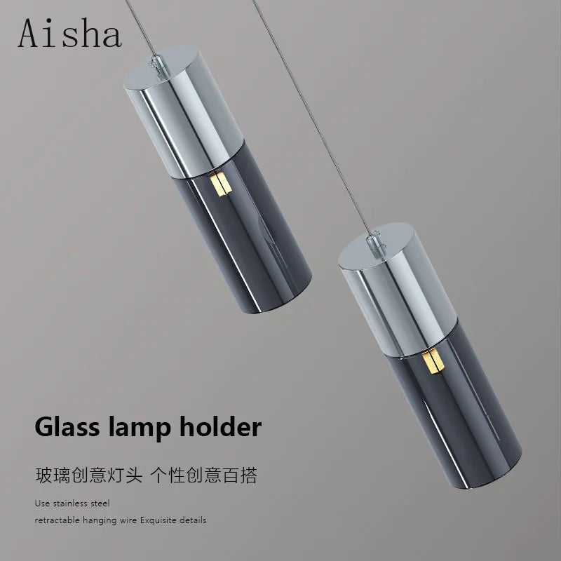 Glass pendant light decorative fixture for modern interiors - vue 4 sur 10