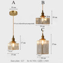 Modern minimalist Japanese glass chandelier with LED lighting