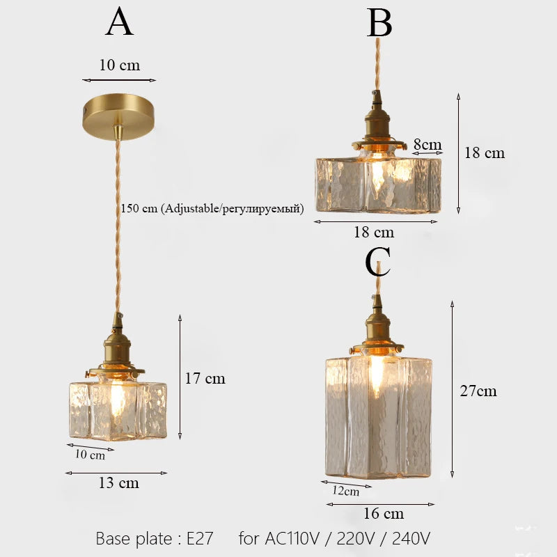 Modern minimalist Japanese glass chandelier with LED lighting - vue 5 sur 9