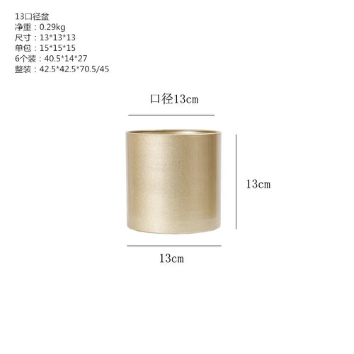 creative cylindrical metal flower pot for home decoration - vue 11 sur 12