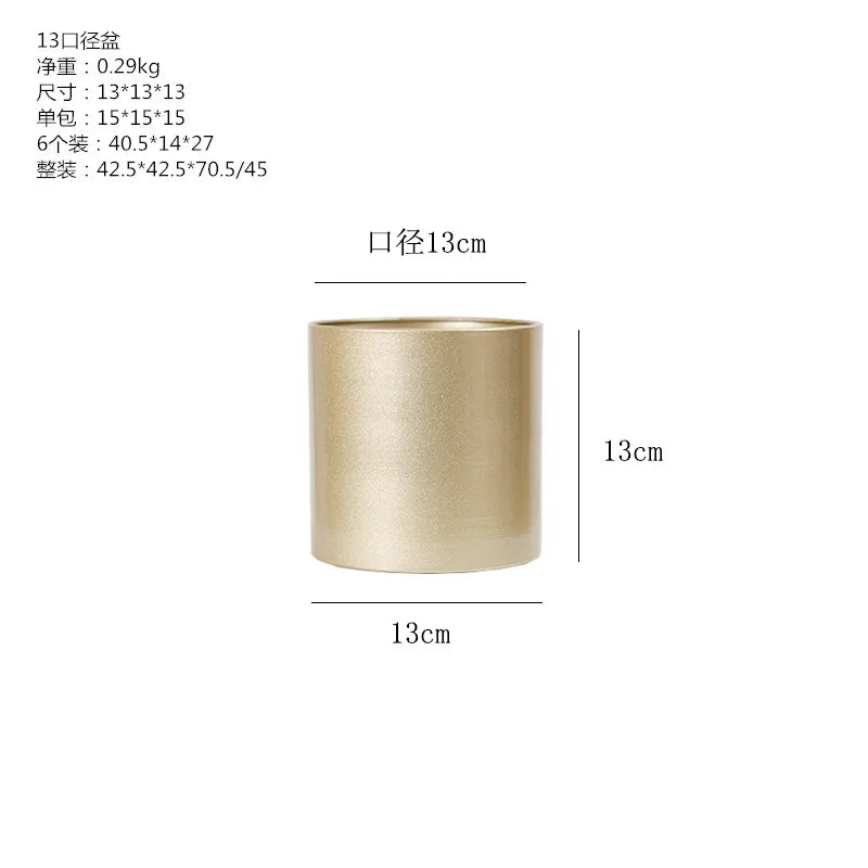 creative cylindrical metal flower pot for home decoration - vue 11 sur 12