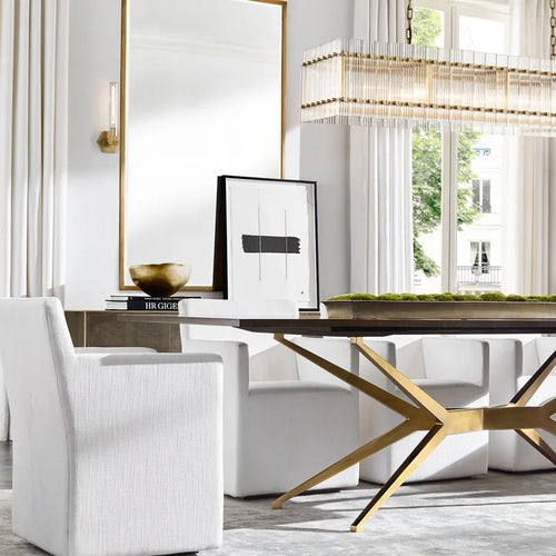 Rectangular crystal chandelier for luxury lighting - vue 6 sur 8