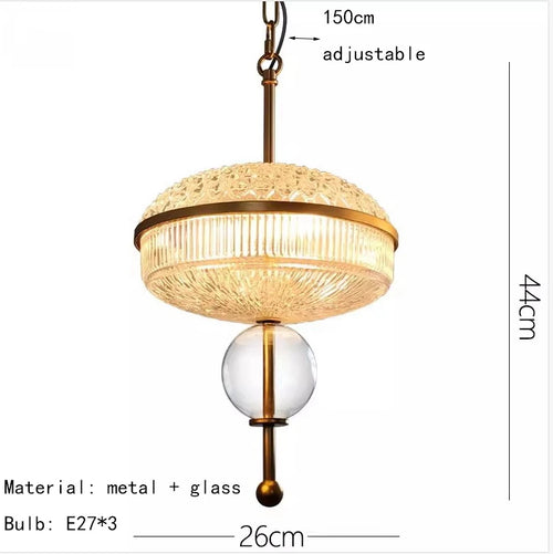 Creative champagne glass and gold metal pendant light 3000k