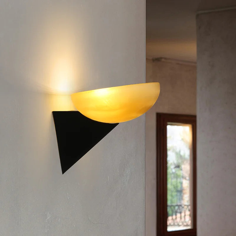Retro frosted glass wall light for interior decor