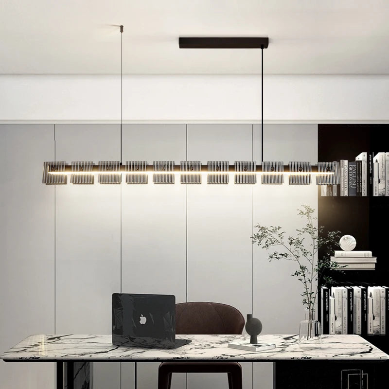 Modern stainless steel pendant light with elegant LED lighting