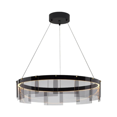 Stratos designer glass LED chandelier for indoor use - vue 2 sur 7