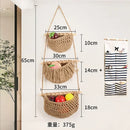 macrame hanging baskets set of three storage tiers