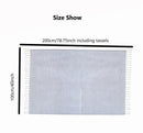 Large striped Turkish beach towel with fringes, absorbent