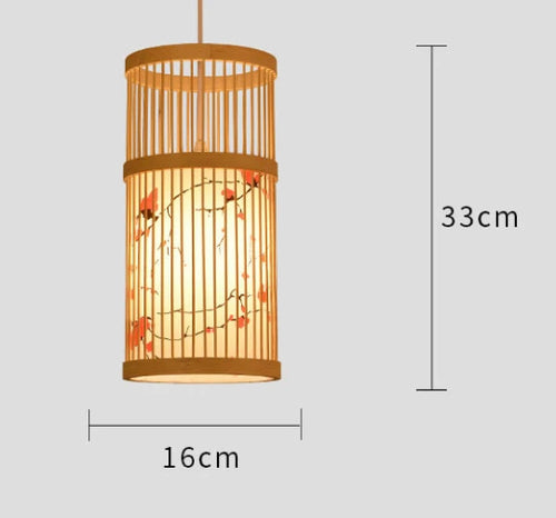 Chinese style hand-woven bamboo chandelier - vue 25 sur 30