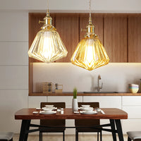 Modern glass and copper chandelier with minimalist design for creative lighting