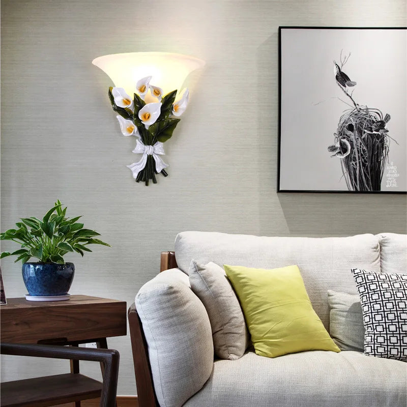 Modern decorative flower wall light for interiors