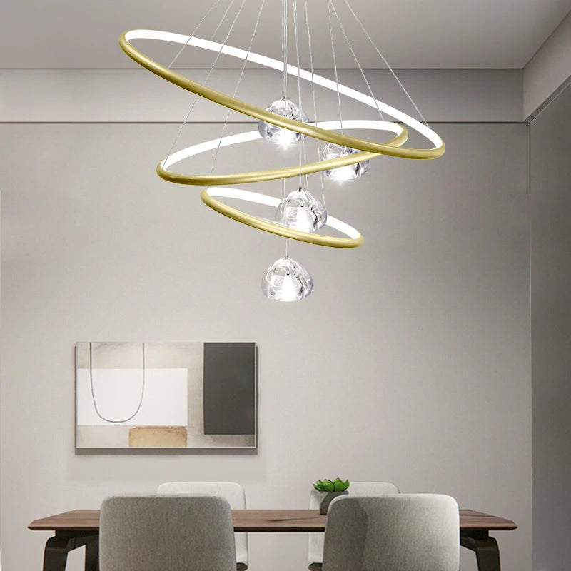 Modern crystal chandelier with LED lighting