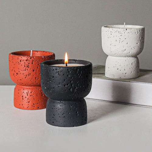 European style cement scented candle for craft decoration - vue 5 sur 10