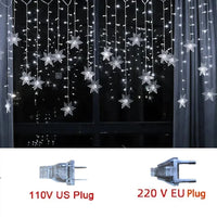 LED snowflake string lights for party and Christmas decorations