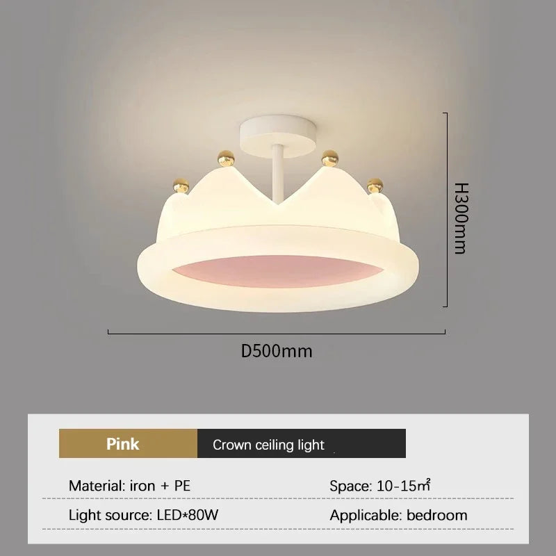 Creative crown LED ceiling light eye protection romantic for children