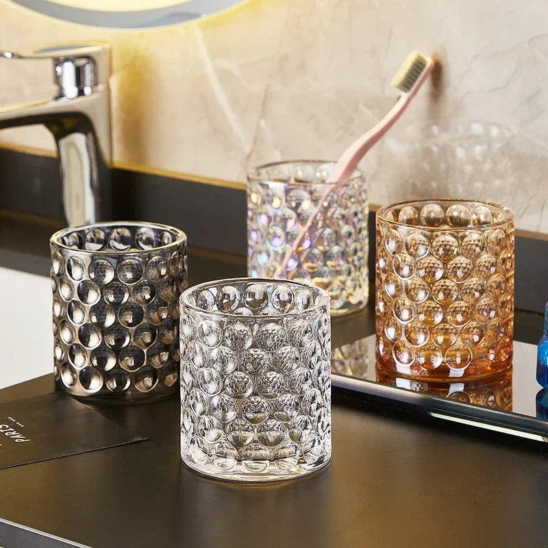 glass mouthwash cup bathroom accessories