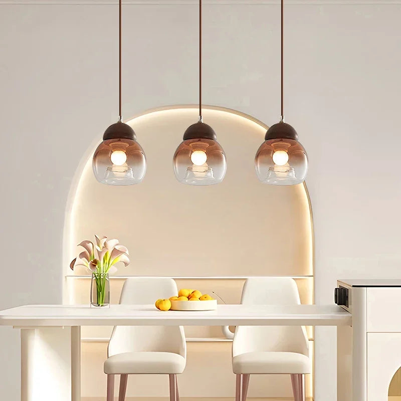 Retro glass pendant chandelier for modern decor - vue 5 sur 8