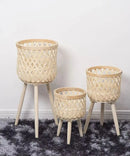 Hand-woven rattan flower pot for green plants