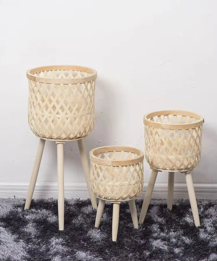 Hand-woven rattan flower pot for green plants - vue 5 sur 12