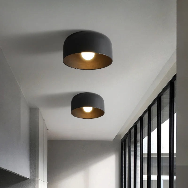 Modern LED ceiling light in metal for hotels and hallways - vue 3 sur 8