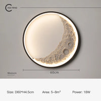 Decorative dimmable LED moon wall light