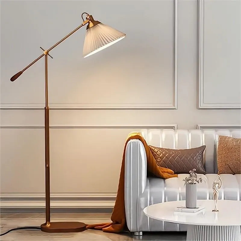 Nordic solid wood floor lamp