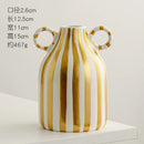 hand painted ceramic vase with fun decorative ears