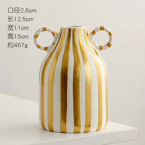hand painted ceramic vase with fun decorative ears - vue 9 sur 11
