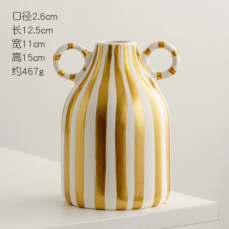 hand painted ceramic vase with fun decorative ears - vue 8 sur 11