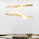 Japanese solid wood chandelier with creative design and modern lighting
