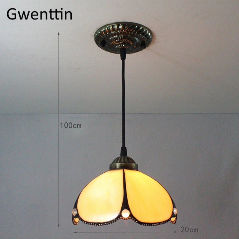 Tiffany stained glass chandelier for interior decoration - vue 10 sur 10